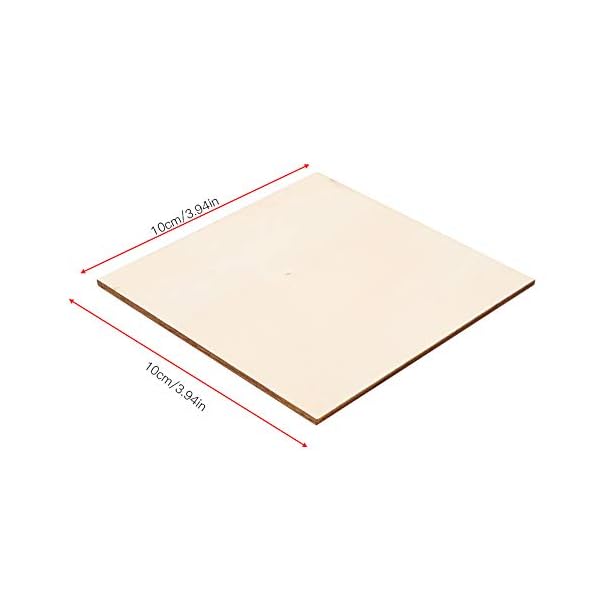 Cikonielf 50 Stück Unbehandelte Holz Quadrate DIY Holzplatte Quadrat Holzplatte natürliche Scheiben aus Holz für Basteln… – Bild 7