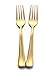 120 Piece Premium Gold Plastic Forks | Extra Heavy Duty with Bright Shiny Finish | Convenient and Strong | Ludere Elegant Disposable Forks