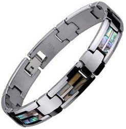 R4U Unique Abalone Shell Inlaid Bracelet -Men Unisex Tungsten Carbide