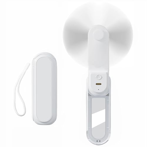 BomCot Mini Portable Handheld Fan, 3-in-1 Foldable Fan 3-Speed Levels USB Rechargeable Desktop Fans, Small Pocket Fans for Travel/Office/Home