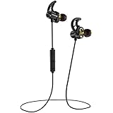 Phaiser BHS-790 Bluetooth Headphones with Dual Graphene Drivers and AptX Sport Headset Earphones with Mic and Lifetime Sweatproof Guarantee - Wireless Bluetooth Earbuds for Running, Blackout