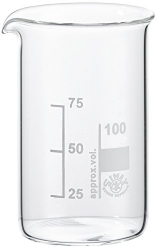 neoLab Borosilikatglas Becherglas, Hohe Form, Transparent, 100mL Kapazität, 10 Stück