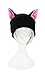 Mrawp Women's Black Fleece Cat Beanie Hat One Size (Black with Pink)