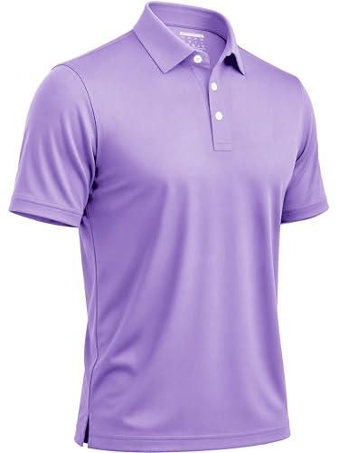 Boladeci Men's Light Purple Polo Short Sleeve Moisture Wicking Quick Dry at Amazon
