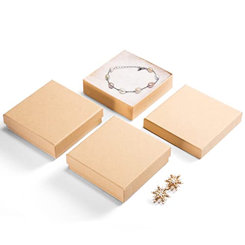 MESHA Cardboard Jewelry Gift Boxes, Cotton Filled Jewlery Box w/Lids
