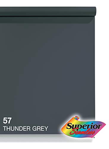 Superior Seamless Photography Background Paper, 57 Thunder Grey (107 inches Wide x 36 feet Long)