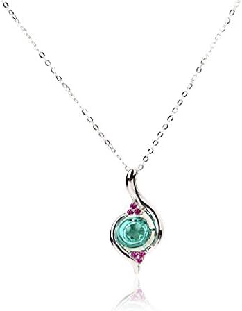 Belihair 16" 925 Sterling Silver Necklace with Diffuser Glass Bottle Pendant for Women Girls Green