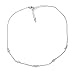 Spinningdaisy Crystal Accent Tiny Chain Satellite Choker Necklace (Silver)
