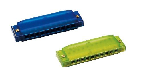 Clearly Colorful Translucent Harmonica - 2 Pack (Blue & Green)