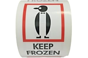 LABELS AND MORE INC. 3x4 Keep Frozen with Penguin Labels Food Handling and Packaging Adhesive Stickers 500 Pcs