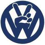 VW Peace - Vinyl Rub-On Sticker / Decal (Blue)