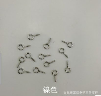SROVFIDY 100 x Silver Plated 8mm x 4mm Screw Eye Bails Jewellery Craft Findings (15MM Nickel color)