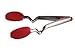 Dreamfarm Clongs | Non-Scratch, Stainless-Steel Tongs with Silicone Heads | Red, 12 Inches