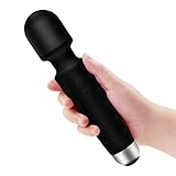 Cordless Wand Massager for Back Neck Shoulder Deep Tissue Massage, PALOQUETH Handheld Rechargeable Body Massager, 20 Speed Vibrations