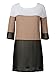 Choies Women's Patchwork Contrast Color Keyhole Back Half Sleeve Shift Dress