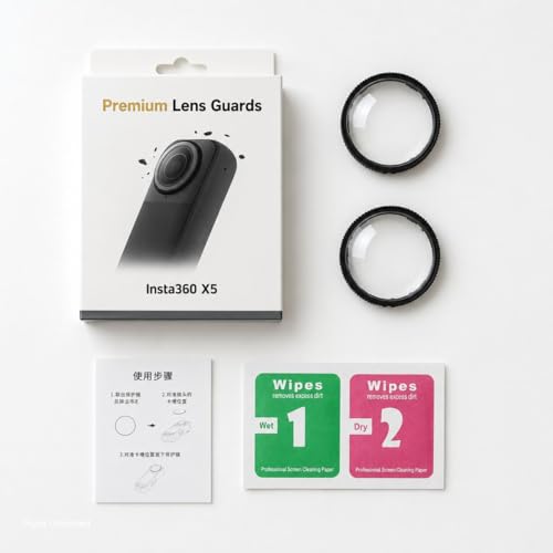 Protetor de Lente 360 X5 Premium Kit 2 Peças, Lens Guard Transparente Antiarranhão para Câmera 360 X5