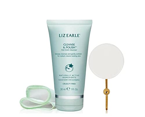 The Joy Of Cleanse And Polish Giftset By Liz Earle Of Cleanser, Cloth And Hook – With Naturally Active Ingredients That Deep Cleanses And Genty Exfoliate For A Smooth And Radiant Looking Skin