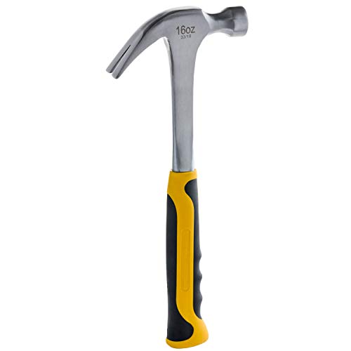 Leporem Hammer - Framing Hammer with Smooth Face, Unibody Steel Forged Structured Finishing Claw Hammer with Non-Slip & Shock Reduction Handle for General Purpose, Light Weight - 16oz (Claw)