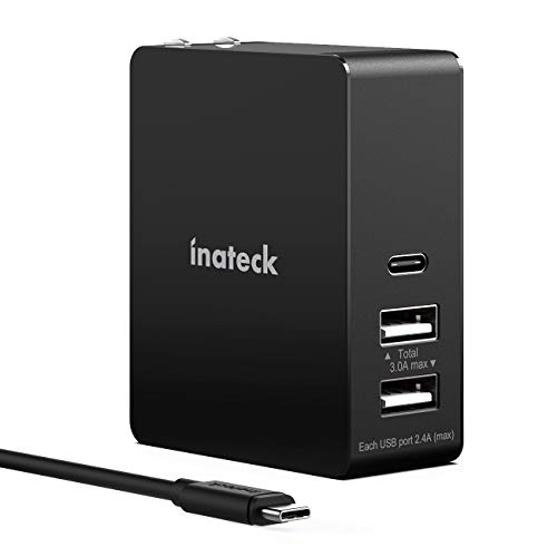 Inateck USB C USB Charger,30W USB C and 5V/3A USB Ports,6.6ft (2 Meters) Type C Cable Included,UCC3001,Black Inateck USB C USB Charger,30W USB C and 5V/3A USB Ports,6.6ft (2 Meters) Type C Cable Included,UCC3001,Black