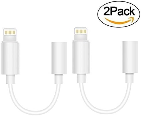 (2-PACK) iPhone 7 / 7 plus Adapter , Maserus lightning to 3.5mm headphone jack adapter cable for iPhone 7 / 7 Plus and more (iOS 10) (White）accessories