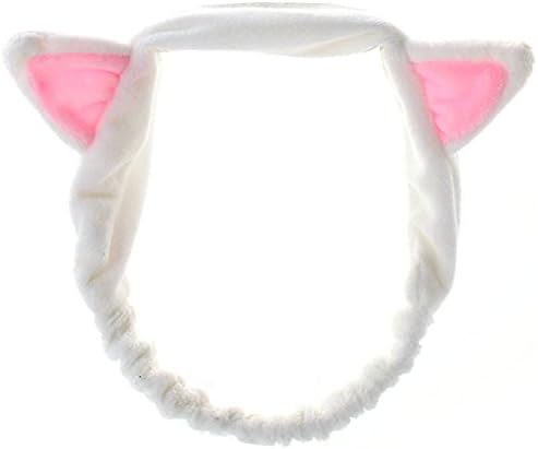 Yogoo Cat Ears Headbands for Sports, Beauty Hair Bands Tool for Women (White)
