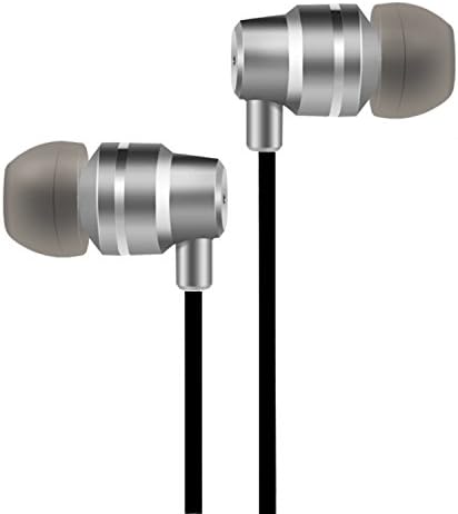 Wired Earphones, Bass Stereo Earbuds Headphones Noise Cancelling In-ear Headphones with Mic - Perfect for Sports - Sliver