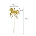 KWJOY 40 Pieces Carousel Horse Theme Gold Glitter Cupcake Toppers And Kids Birthday Party Picks Decoration Supplies/Pink Bow