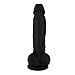 Naughty Realistic Silicone Dildo with Suction Cup, Adult Sex Toy, Beginner, Black, 6.5