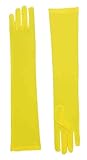 Long Yellow Adult Female Costume Nylon Dress Gloves