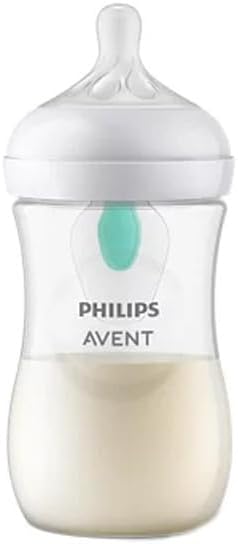 Philips AVENT Babyflasche Natural Response – Babyflasche mit AirFree Ventil, 260 ml, BPA-frei, für Neugeborene ab 3-6 Monaten (Modell SCY673/01)