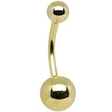 14 Gauge Curved Barbell Belly Ring 7/16