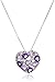 Amazon Collection Sterling Silver Multi-Amethyst and White Topaz Heart Pendant Necklace, 18