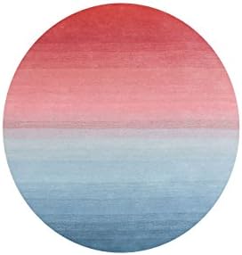 ZnZ Area Rugs HR-Rec-5-8_CC680 R Handmade New Zealand Blend Wool Rug, 6 Ft, Lialac Hint, Persia Violet, Blue Ice, Artic Ice, Peach, Porcelian Rose, Tigerlily, Cherry Tomato