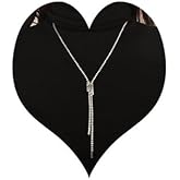 Sither Long Rhinestone Y Necklace for Women Dainty Crystal Necklace Sweater Chain Necklace Wedding Dressy Necklace Silver Jewelry for Winter Evening Party Christmas Gift