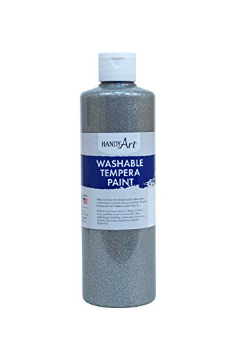 Handy Art Glitter Washable Paint 16 ounce, Silver