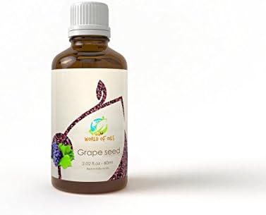 Grape Seed Oil- 2.02oz/60ml - 100% Pure and Natural Extracted by Cold pressing process No artificial / synthetic fragrance, flavor or preservative