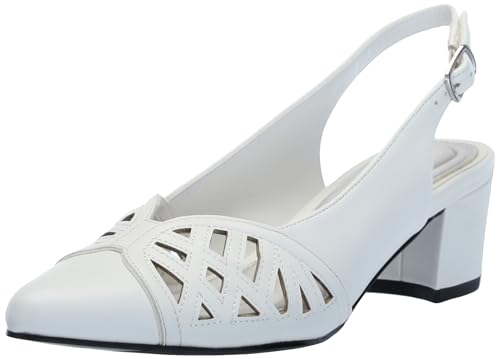 Easy Street Women’s Bizzy Pump, White, 9.5 X-Wide