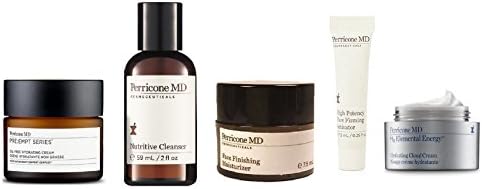 Set of 5 : Perricone Gift Set of Travel Size Units - Nutritive Cleanser, Face Finishing Moisturizer, Pre: EMPT Series Oil-Free Hydrating Cream, High Potency Face Firming Activator, H2 Cloud Cream