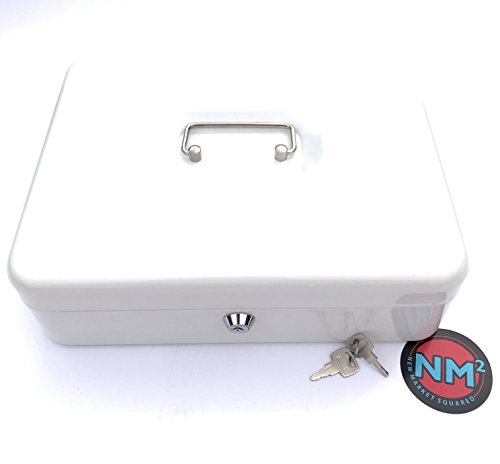 Cash Box with Money Tray | Petty Cash Lock Box | Includes Tiered Design with Cash Tray for Bills and Coins | Portable Money Box | Ideal for Cash Registers and Petty Cash | Secure Lock with 2 Keys - Thumbnail 6