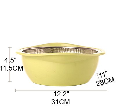 Japanese Design Strainer Colander Plastic Type 304 Stainless Steel Set - 10 x 12 inches