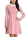 FENSACE Womens Eleven Costume Moonrise Kingdom Cosplay Fit and Flare Skater Date Night Pink Dresses for Women(Pink,Large)