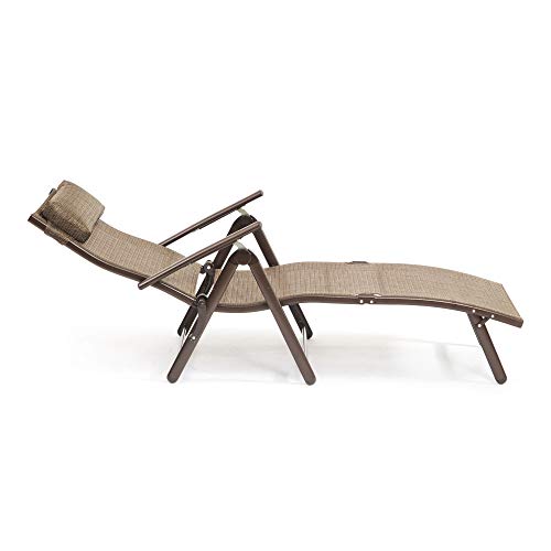 SunTime GF05014USA Metal Sunlounger Outdoor Lounge Chair, Bronze