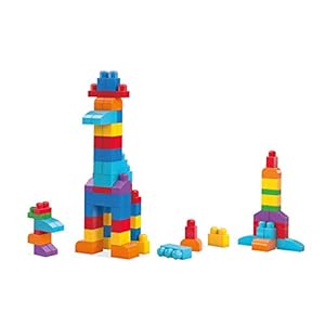 MEGA BLOKS Big Building Bag building set with 60 big and colorful building blocks, and 1 storage bag, toy gift set for…