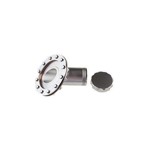 AdlerSpeed Billet Fuel Cell Fast Fill Filler Neck 45 Degree 12Bolt Flange Aluminum Silver - US Shipping