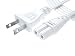 Pwr TV Power Cord 6 Ft Cable Replacement for Samsung LG TCL Sony: UL Listed 2 Prong AC Wall Plug 2-Slot LED LCD Insignia Sharp JVC Hisense Electronics UN65KS8000FXZA UN40J5200AFXZA 43UH6100 White