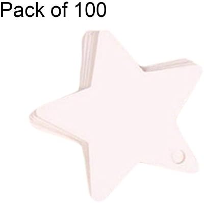 Cdet 100pcs Gift Tag White Star Message Card Tag Hang Tag for Crafts Cookies Children Gift