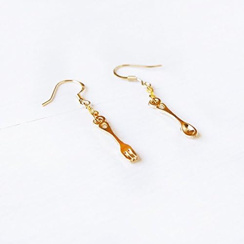 Elfi Handmade Cute Spoon Earrings, Fork Earrings, Utensil Earrings, Foodie Gift, Chef Earrings, Kitchen jewelry, Best Selling, Perfect for Christmas gifts