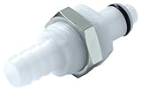 Colder PLC42006 Acetal Tube Fitting, Insert, Straight Thru, Panel Mount, 1/4