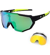 X-TIGER Occhiali Ciclismo CE Autentica Polarizzati con 5 Lenti  Intercambiabili Bici Antivento e Antiappannamento Occhiali Sportivi da Sole  Anti UV da Uomo Donna per Corsa, MTB e Running (JPC03-5) : Abbigliamento