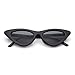 GIFIORE Cat Eye Sunglasses for Women Polarized, Vintage Retro Narrow Cateye Frame Sun Glasses (Black Frame Grey Polarized Lens)